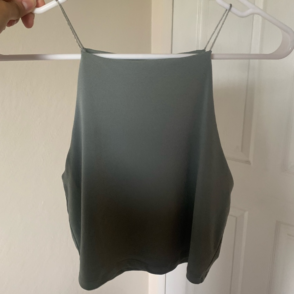 Silky emerald green crop top